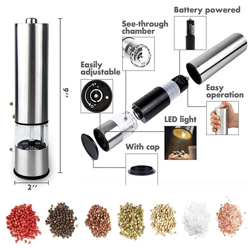 Stainless Steel Electric Pepper Grinder Spices