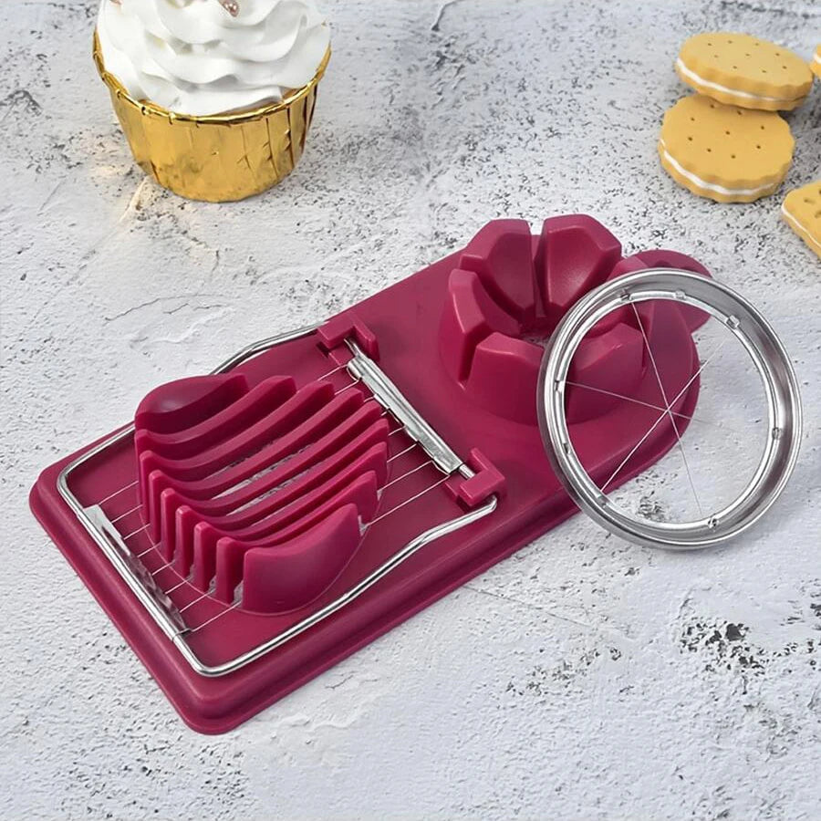 Multifunctional PP Base egg cutter 2-in-1 stainless